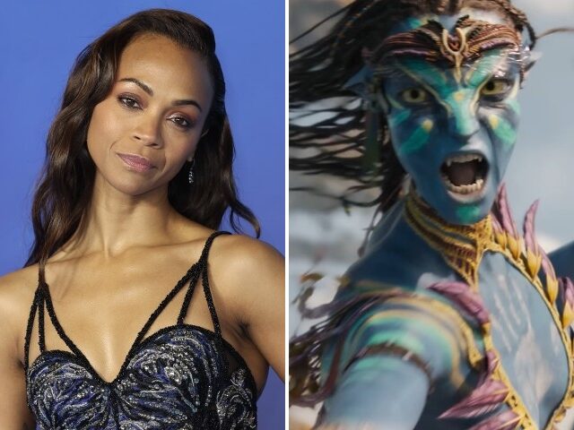 Zoe Saldaña attends the "Avatar: The Way Of Water" World Premiere at Odeon Luxe Leicester