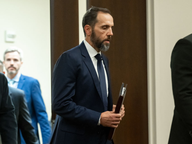 GettyImages-1570156964 Special counsel Jack Smith arrives to speak to members of the media at the US Department o