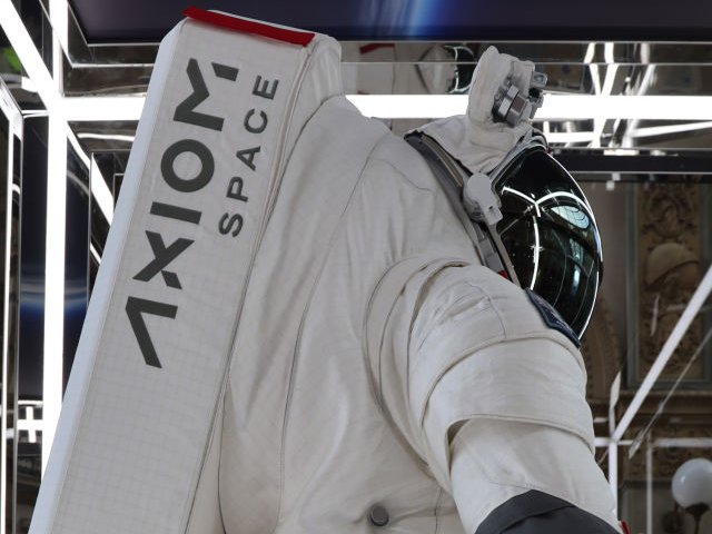 MILAN, ITALY - OCTOBER 22: The lunar spacesuit designed by Prada and Axiom Space is displa