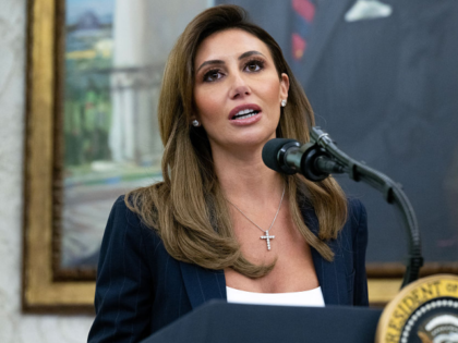 Alina Habba, speaks after being sworn in as US Attorney General for New Jersey, in the Ova