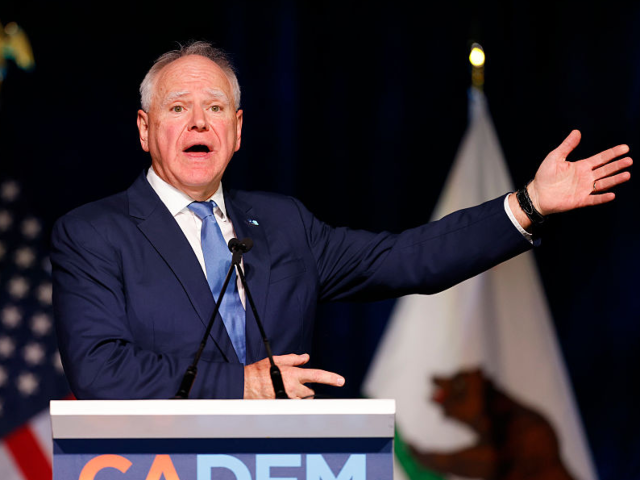 Los Angeles, CA - May 31: Minnesota Governor Tim Walz speaks at the Calif. Democratic conv