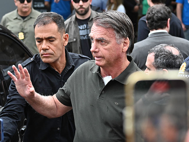 GettyImages-2234877643 BRASILIA, BRAZIL - SEPTEMBER 14: Former Brazilian President Jair Bolsonaro leaves DF Star