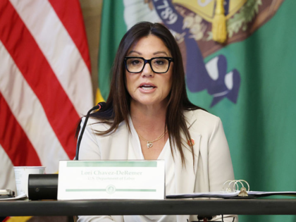 WASHINGTON, DC - SEPTEMBER 24: U.S. Labor Secretary Lori Chavez-DeRemer speaks during a Fi