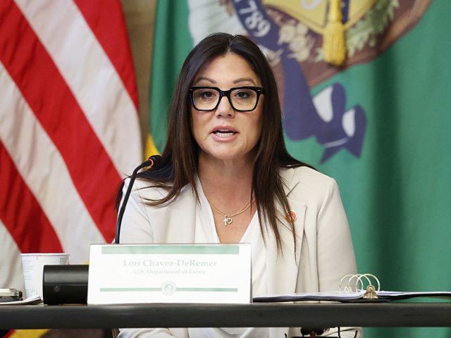 GettyImages-2237136261 WASHINGTON, DC - SEPTEMBER 24: U.S. Labor Secretary Lori Chavez-DeRemer speaks during a Fi