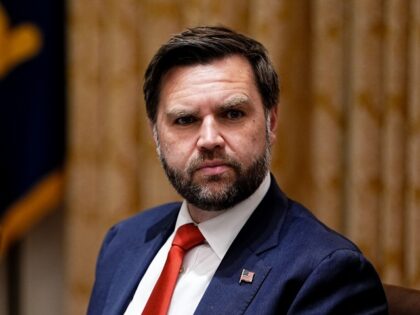 US Vice President JD Vance during a meeting with US President Donald Trump and Hungarian P