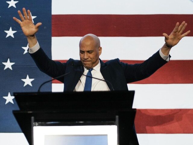 GettyImages-2245058167 U.S. Sen. Cory Booker (D-NJ) speaks during the election night watch party for New Jersey D