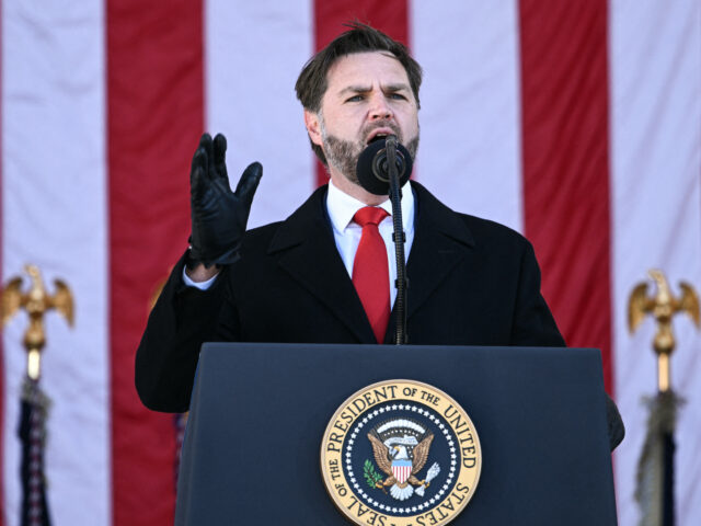 US Vice President JD Vance speaks during a Veterans Day ceremony at Arlington National Cem