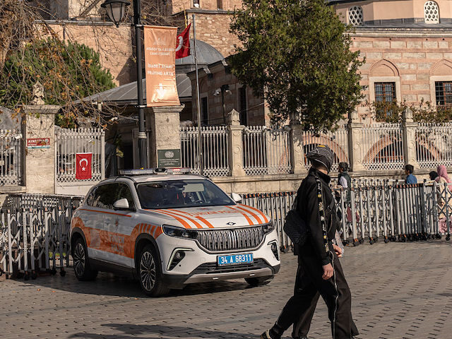 17 November 2025, Turkey, Istanbul: A Turkish Tourist Police vehicle is seen near the Hagi