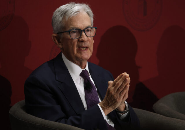 STANFORD, CALIFORNIA - DECEMBER 01: Federal Reserve Bank Chair Jerome Powell speaks during