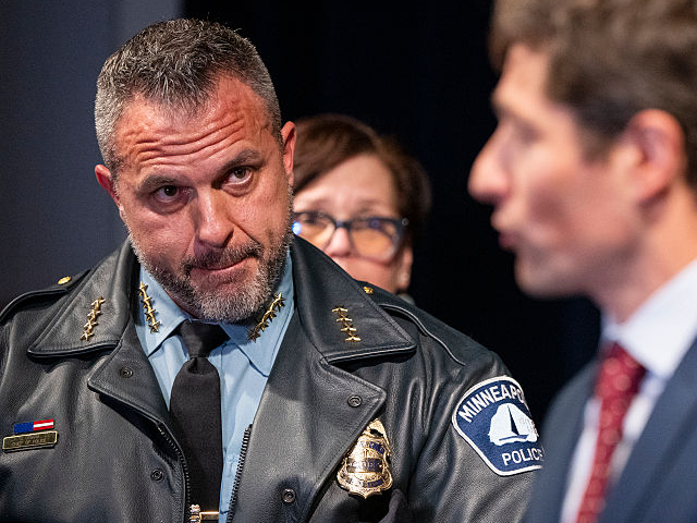 MINNEAPOLIS, MN. - DECEMBER 2025: Minneapolis Police chief Brian O'Hara, left, and St. Pau