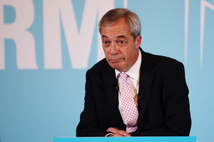 LONDON, ENGLAND - DECEMBER 4: Reform UK Leader Nigel Farage speaks during a press conferen