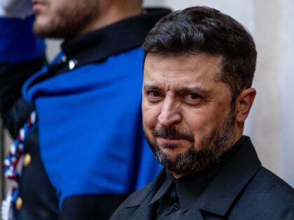 ROME, ITALY - DECEMBER 9: Ukraine President Volodymyr Zelensky waits for Italian Prime Min