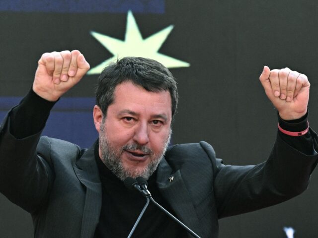 Italy's Infrastructure Minister and Deputy Prime Minister Matteo Salvini attends the Atrej