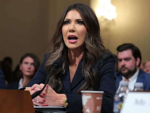 WASHINGTON, DC - DECEMBER 11: U.S. Secretary of Homeland Security Kristi Noem testifies be