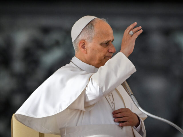 Pope Leo XIV blesses the crowd during the Jubilee Audience at St. Peter's Square in The Va