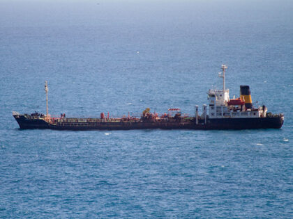 View of the Crude Oil Tanker President, anchored in Pampatar Bay two years ago in Margarit