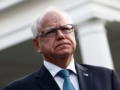 Minnesota Gov. Tim Walz speaks to reporters after a meeting with U.S. President Joe Biden