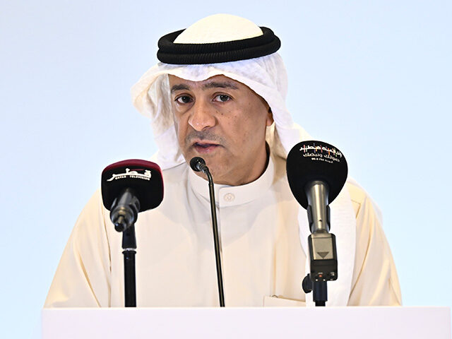 GettyImages2235137326 Gulf Cooperation Council (GCC) Secretary-General Jassim al-Budaiwi speaks at a press confe