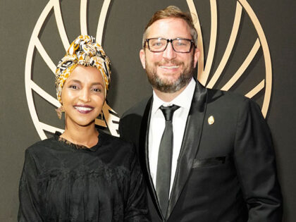 (L-R) Ilhan Omar and Tim Mynett attend the Congressional Black Caucus Foundation annual Le