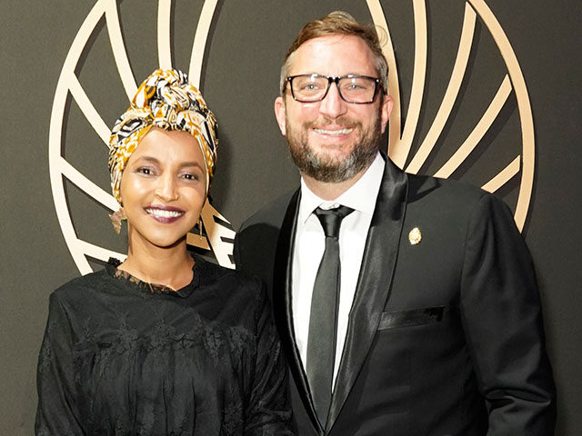 (L-R) Ilhan Omar and Tim Mynett attend the Congressional Black Caucus Foundation annual Le
