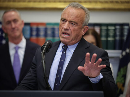 Health Secretary Robert F. Kennedy Jr. speaks during an event with U.S. President Donald T