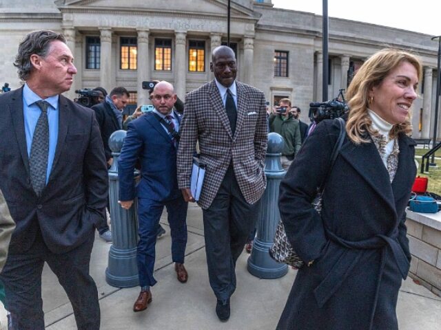 CHARLOTTE, NORTH CAROLINA - DECEMBER 1: Michael Jordan, co-owner of 23XI Racing, departs t