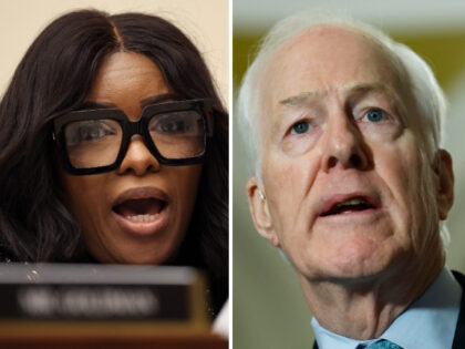 Jasmine Crockett and John Cornyn