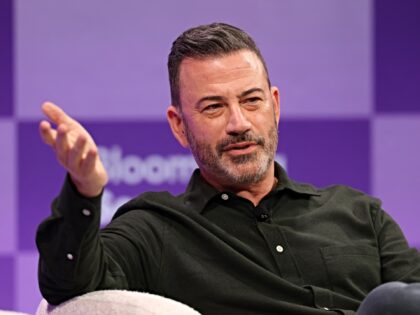 Comedian and TV producer Jimmy Kimmel speaks during the Bloomberg Screentime conference in