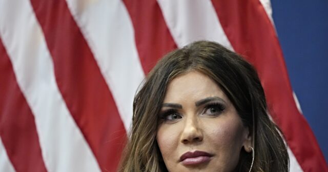 CHARLESTON, SC - NOVEMBER 07: U.S. Homeland Security Secretary Kristi Noem participates in a town hall event at the Citadel on November 7, 2025, in Charleston, South Carolina. (Photo by Alex Brandon-Pool/Getty Images)