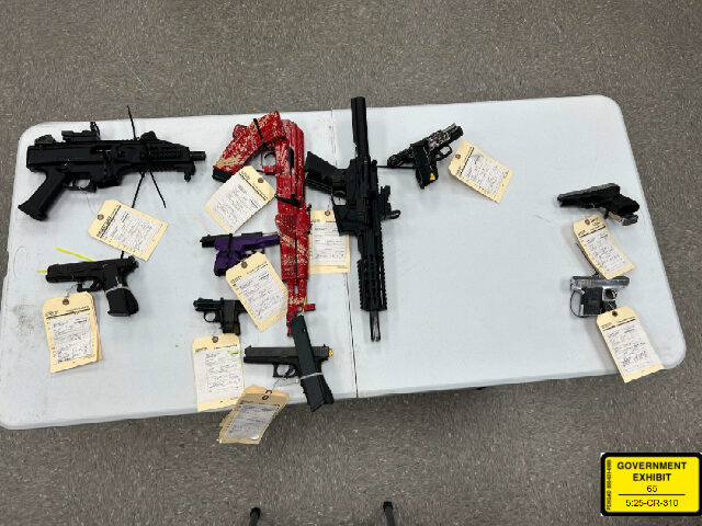 Weaopns seized durign a raid in Laredo. (Credit: U.S. Attorney's Office)