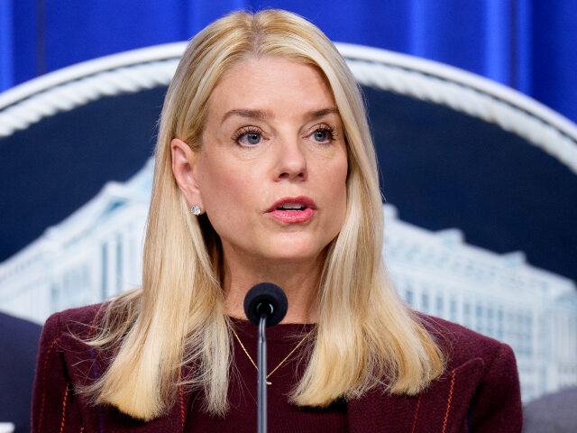Pam Bondi Attorney General Pam Bondi (C), accompanied by Deputy Attorney General Todd Blanche (L) an