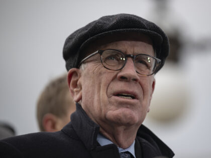 United States Senator Peter Welch speaks during the news conference at the Senate Swamp in