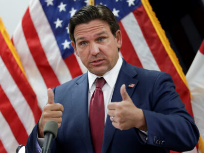 Florida Gov. Ron DeSantis speaks during a press conference on April 10, 2025 in Miami, Flo