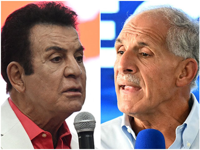 Honduran presidential candidate for the opposition Liberal party, Salvador Nasralla, deliv