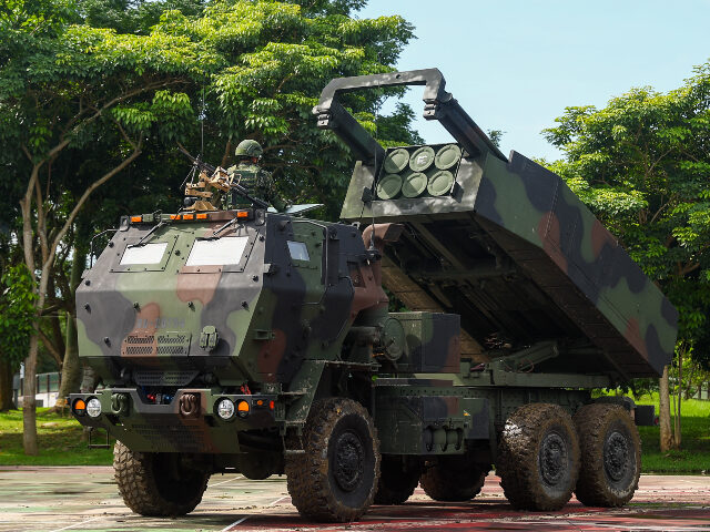 TAICHUNG, TAIWAN - JULY 12: Soldiers of the 58th Artillery Command mobilize the HIMARS mis