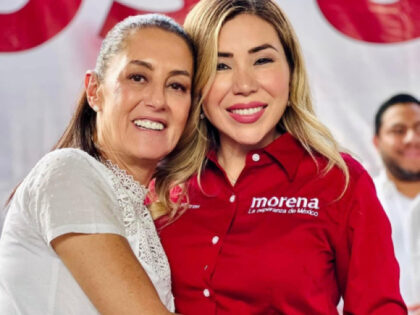 Mexican President Claudia Sheinbaum and former Muzquiz Mayor Tania Flores. (Credit: Tania