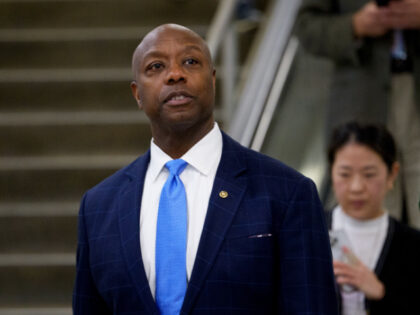 Senator Tim Scott, a Republican from South Carolina, in the Senate Subway of the US Capito