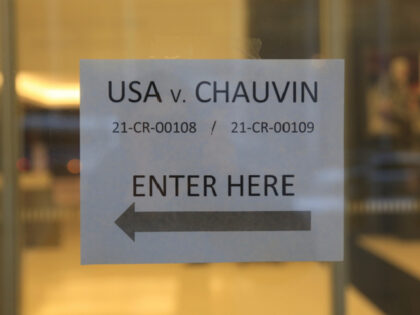 A sign at the U.S. District Courthouse for the District of Minnesota where former Minneapo