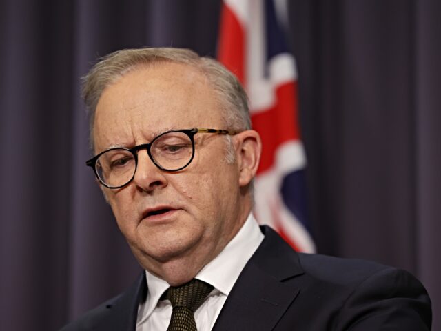 CANBERRA, AUSTRALIA - DECEMBER 14: Prime Minister Anthony Albanese speaks to the media at