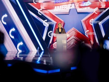 Erika Kirk speaks during Turning Point USA's AmericaFest 2025, Thursday, Dec. 18, 202