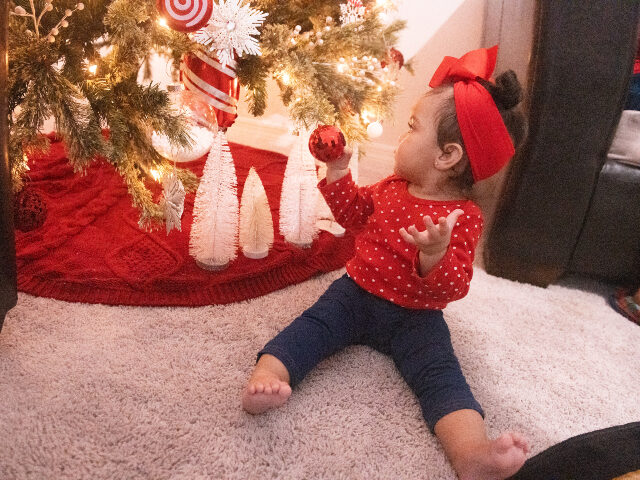 baby or toddler at Christmas