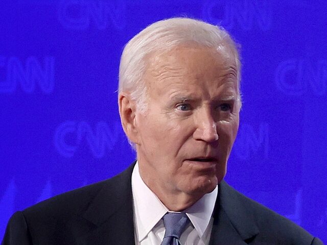 ATLANTA, GEORGIA - JUNE 27: U.S. President Joe Biden walks off stage during the CNN Presid