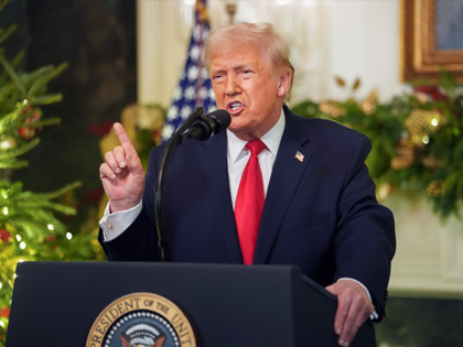 donald-trump-12-17-25-getty President Donald Trump delivers a prime-time address to the nation on Dec. 17, 2025, at th