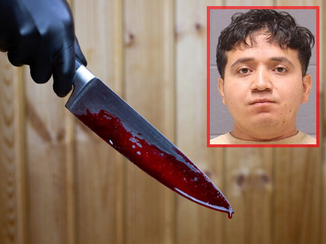 hand with bloody knife Ricardo Perez Castillo
