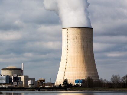Vapor rises from a cooling tower at the Golfech Nuclear Power Plant, operated by Electrici