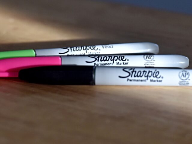 WILKES-BARRE, UNITED STATES - 2020/11/05: In this photo illustration Sharpies are seen dis