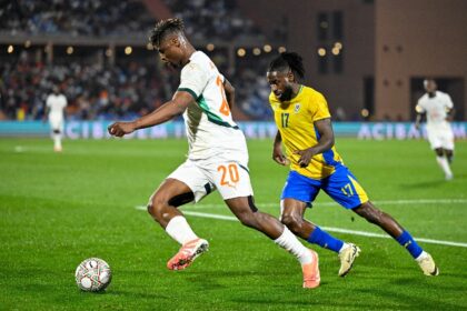 Action from the Group F clash between Gabon and Ivory Coast in Marrakesh