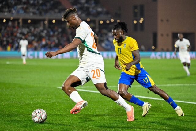 Action from the Group F clash between Gabon and Ivory Coast in Marrakesh