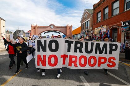 Protesters in Chicago opposed US President Donald Trump's deployment of the National
