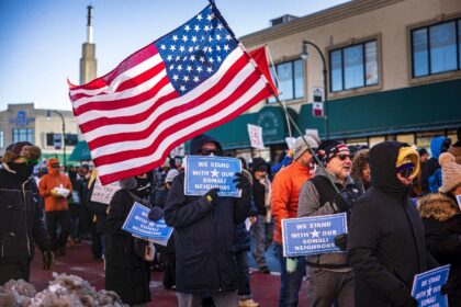 Protesters in Minneapolis braved frigid temperatures to rally to protect Somali immigrants